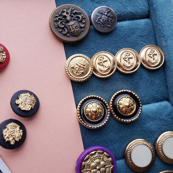 Buttons Lot, Brass, Nautical Anchor, Royal Crest - Picture 4 of 4